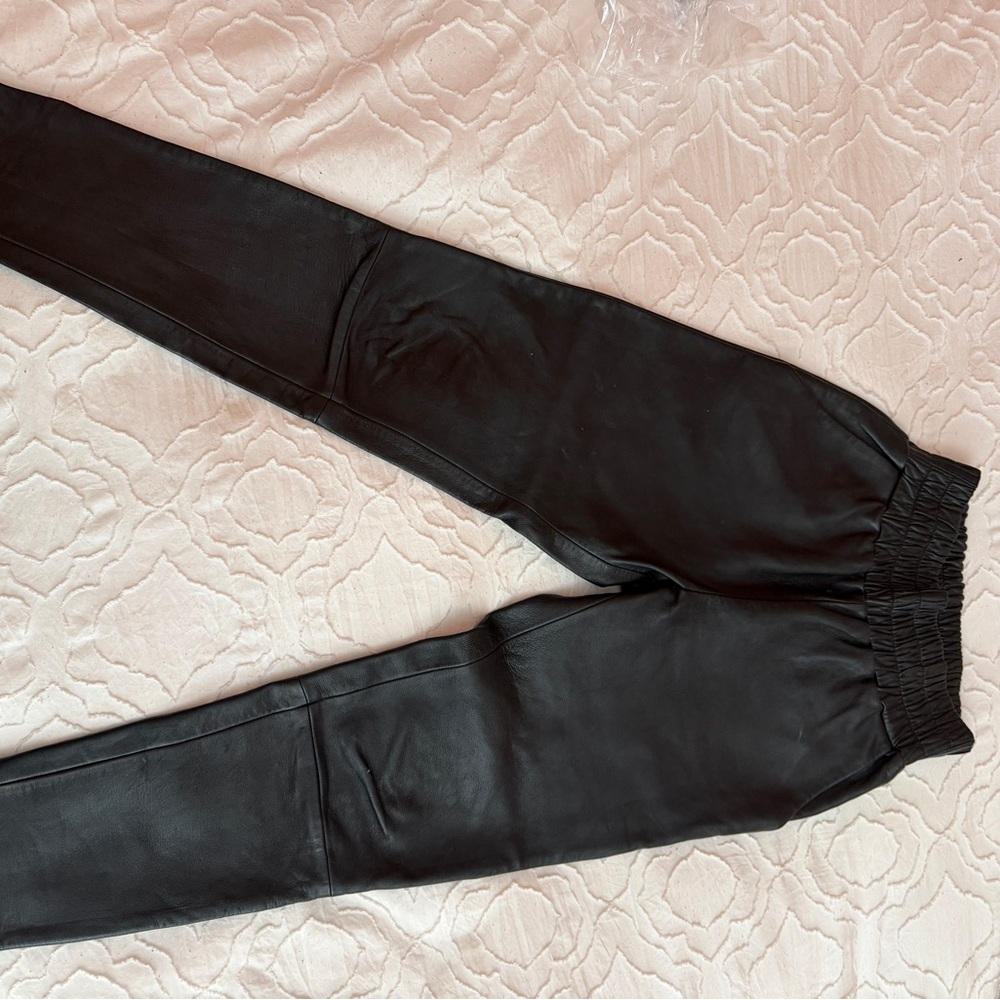 Genuine Leather Black Women's pants